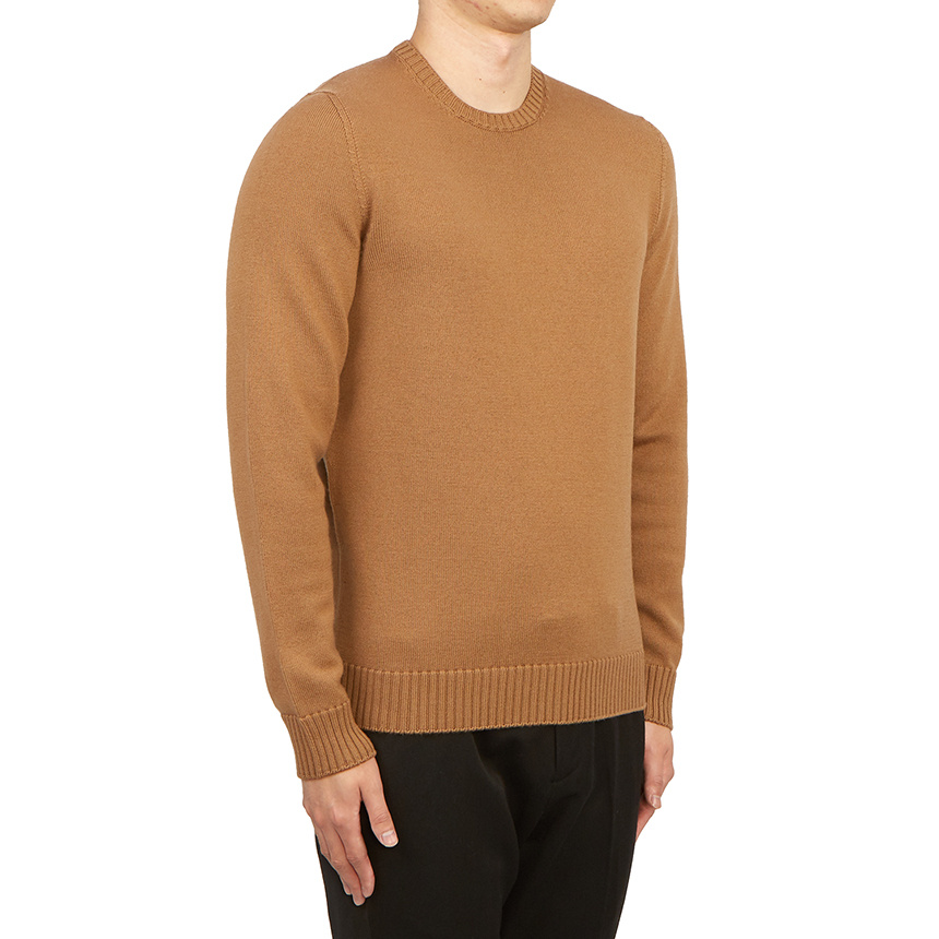 Drumohr Merino Wool Crew-neck Sweater In Brown