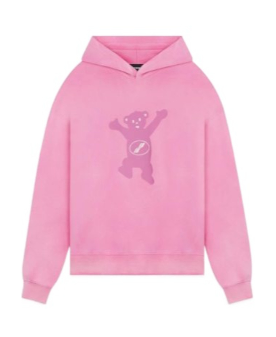 We11 Done Logo Print Cotton Hoodie In Pink