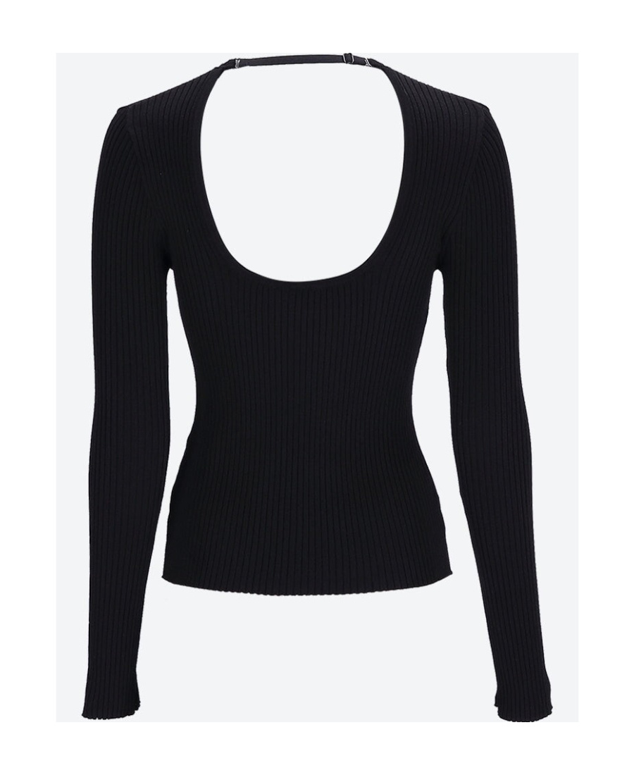 Courrèges Long-sleeved Sweater In Black