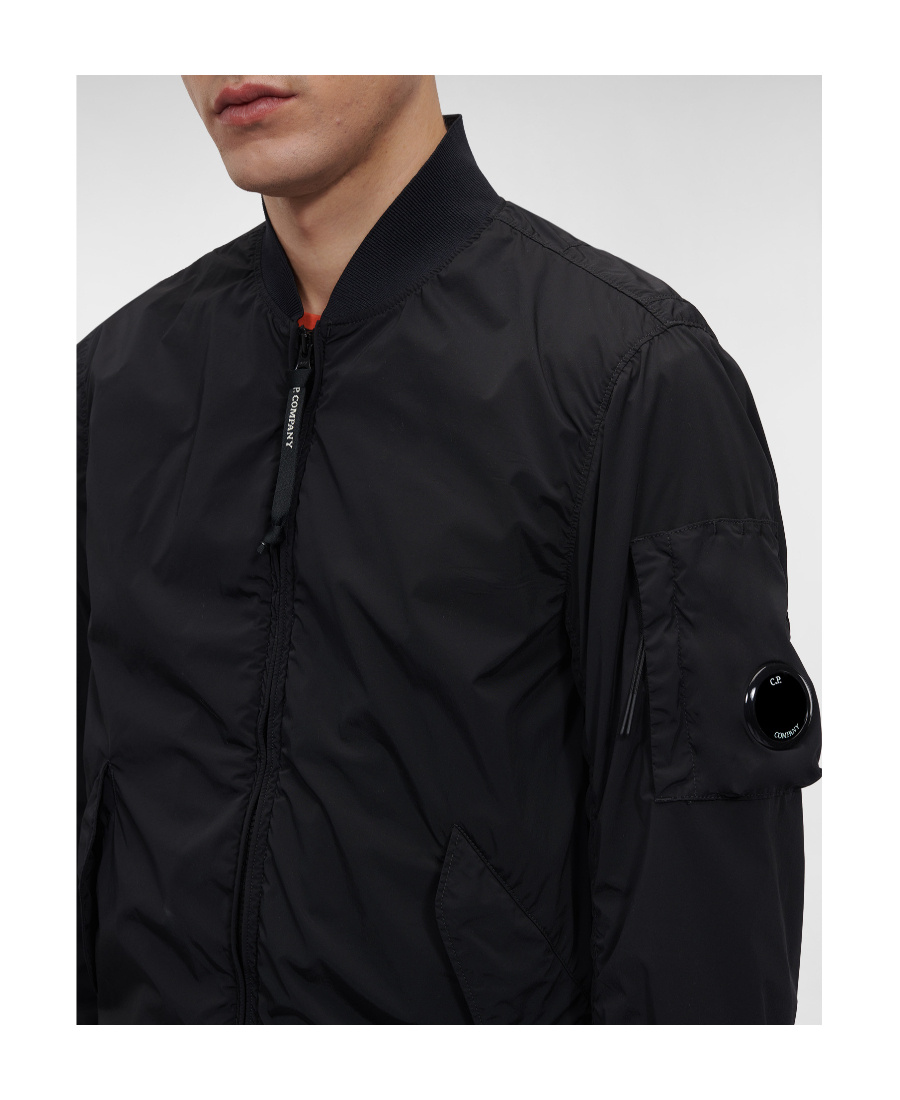 C.p. Company Black Lens Bomber Jacket In Black