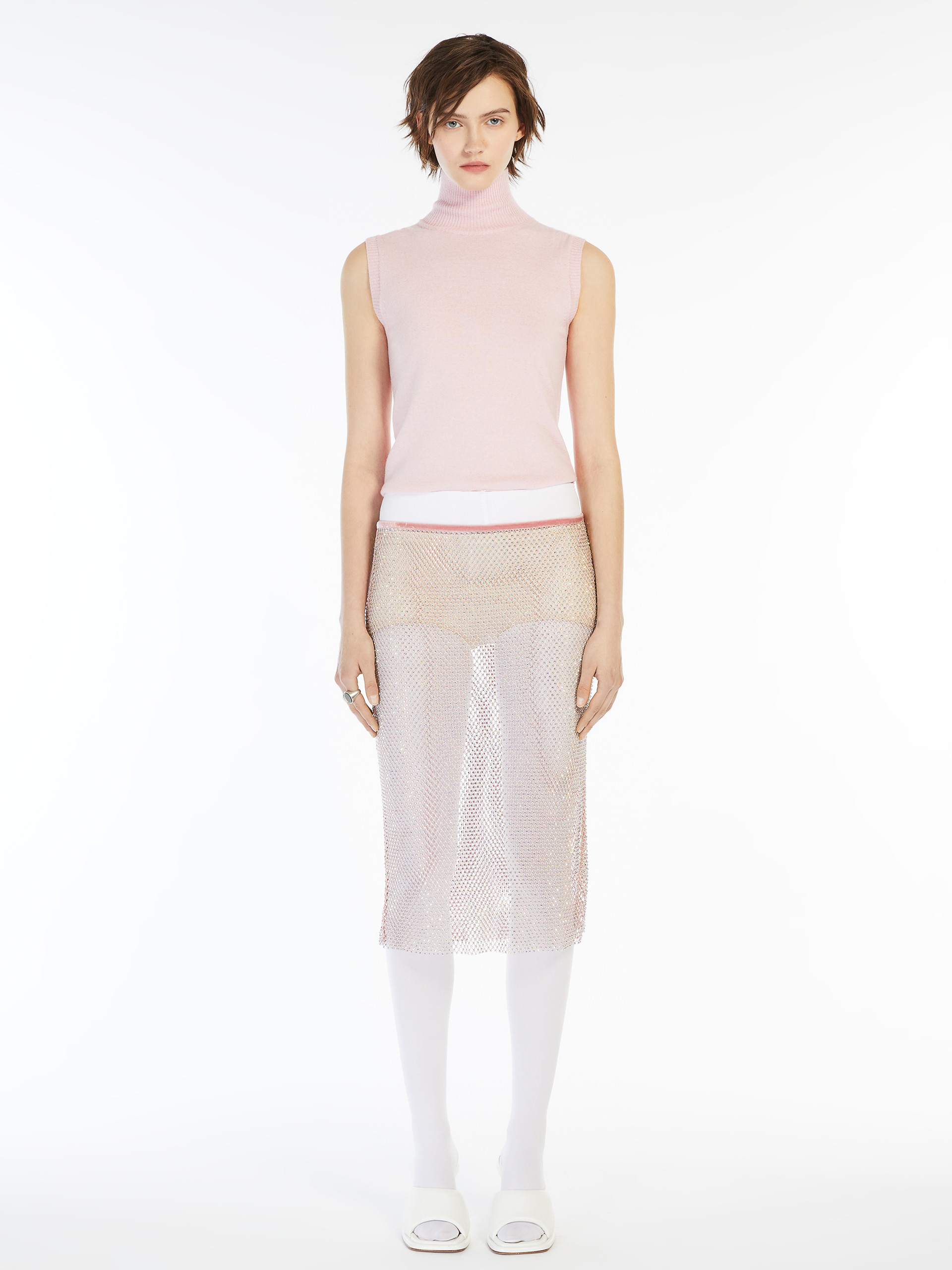 Sportmax Sleeveless Turtleneck Sweater In Pink