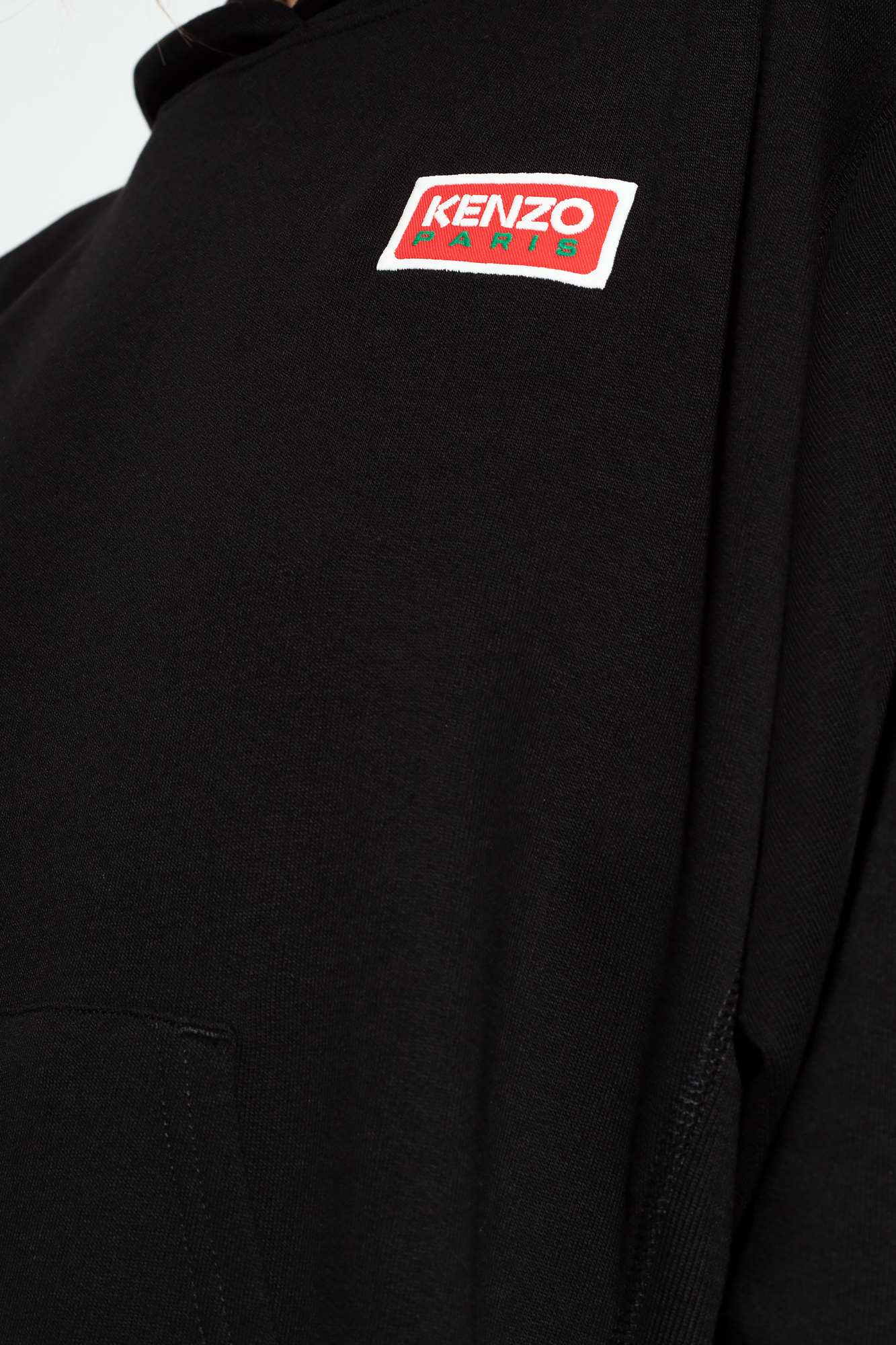 Kenzo Logo-embroidered Hoodie In Black