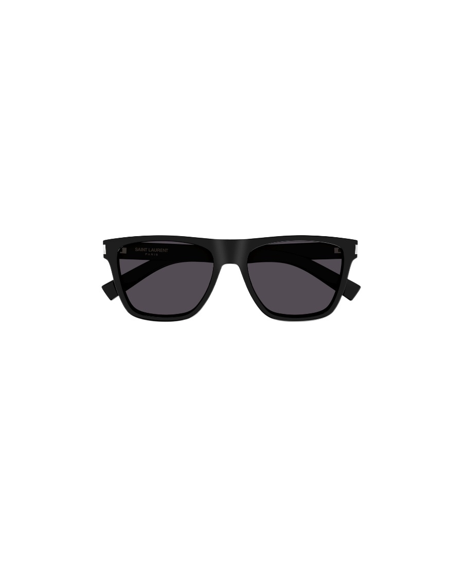 Saint Laurent Logo-engraved Square-frame Sunglasses In Black