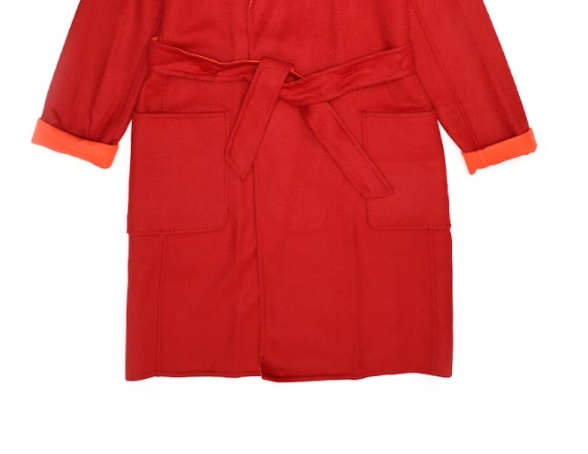 Max Mara Lapel Coat In Red