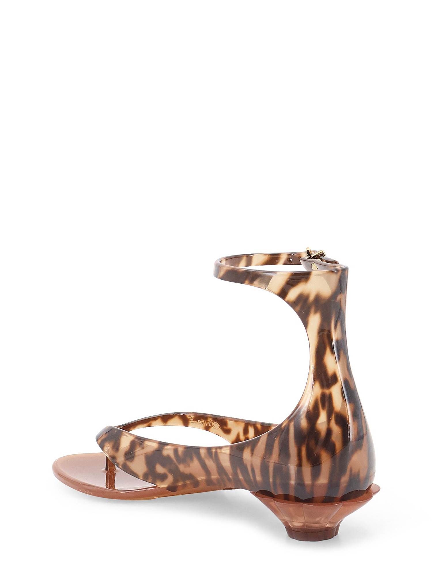 Chloé Brown Jelly Sandal With Animal Print And Flat Sandal In Multi