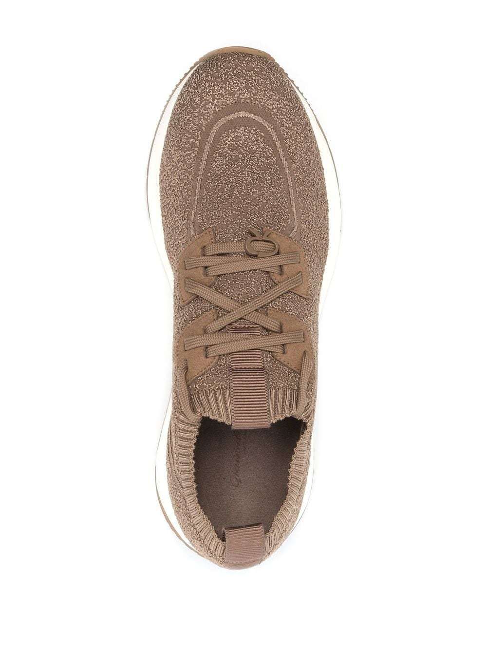 Gianvito Rossi Glover Stretch Knit Low-top Sneakers In Brown