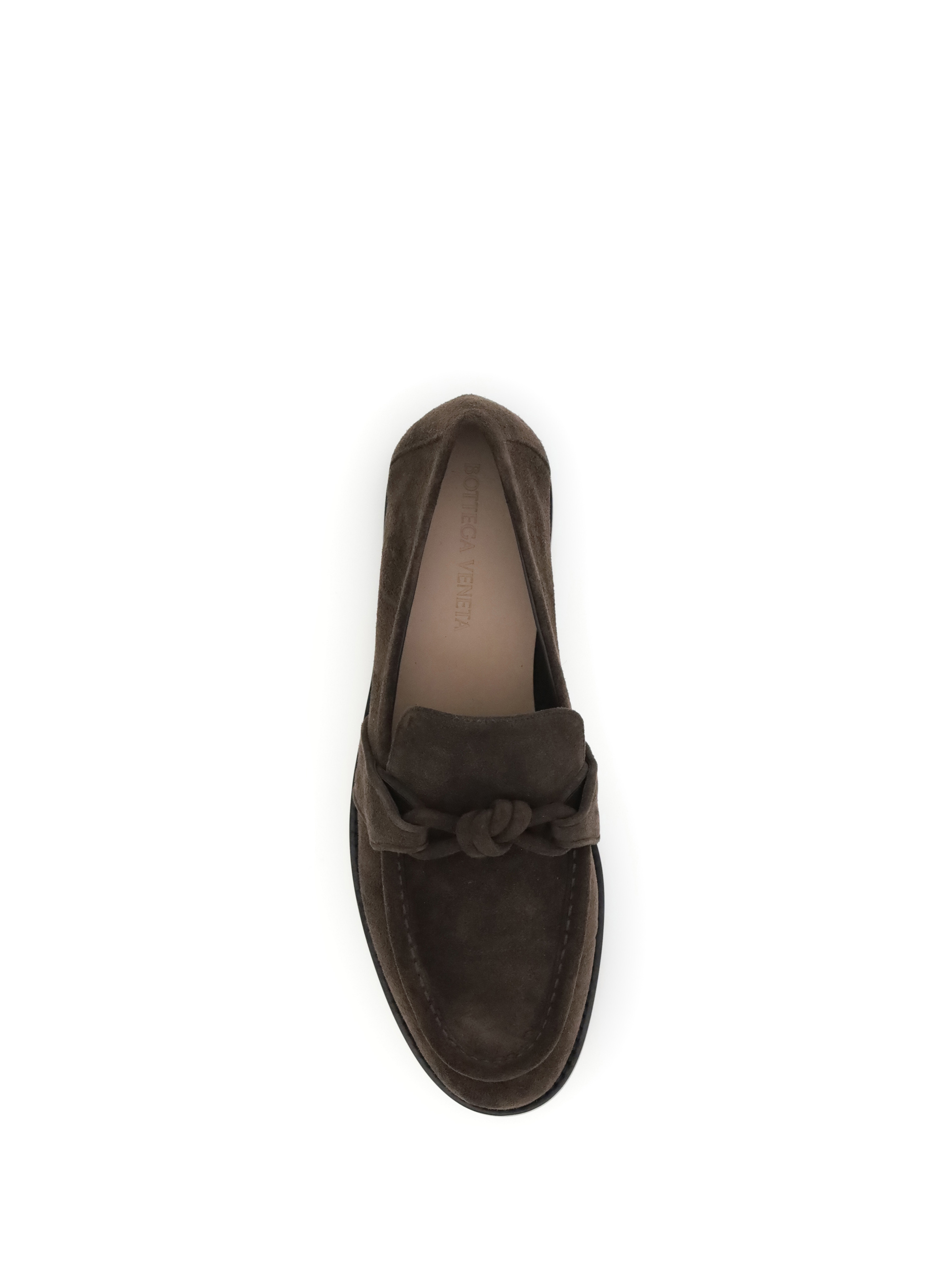 Bottega Veneta Brown Suede Astaire Loafers In Brown