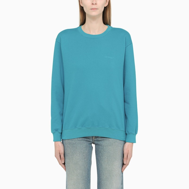 Off-white Diag-stripe Print Sweatshirt In Blue