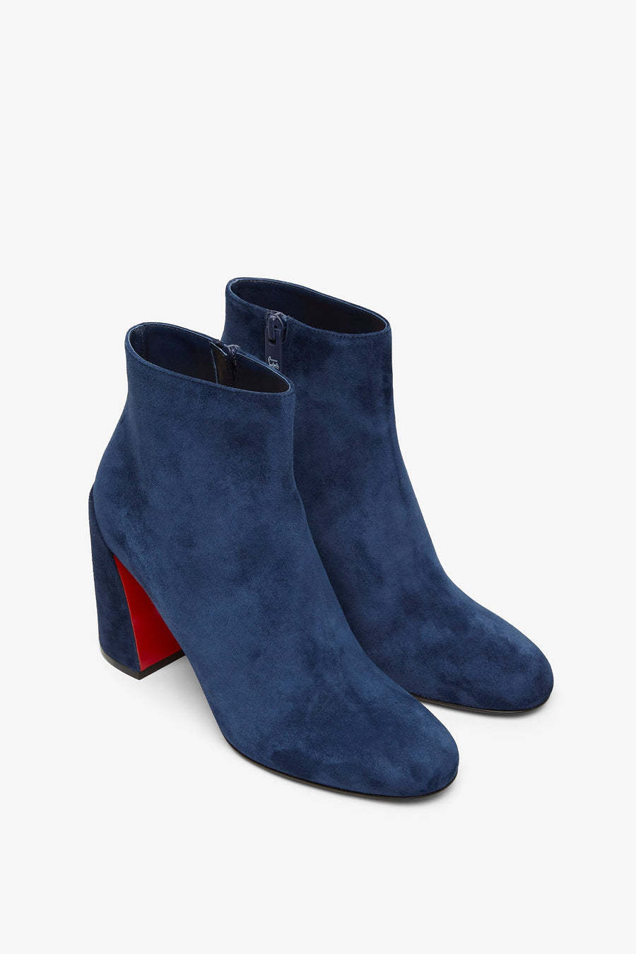 Christian Louboutin 100mm Turela Block-heel Suede Boots In Blue