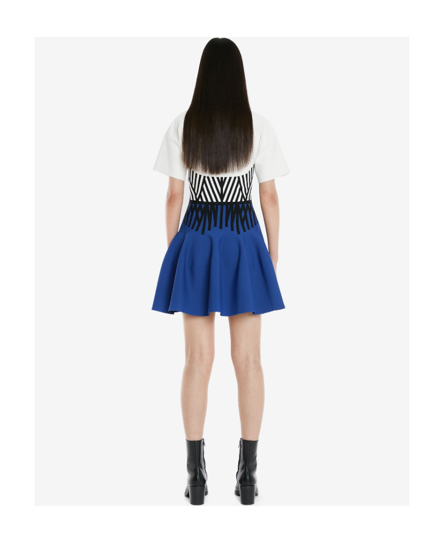 Alexander Mcqueen A Girdle Mini Dress In Blue