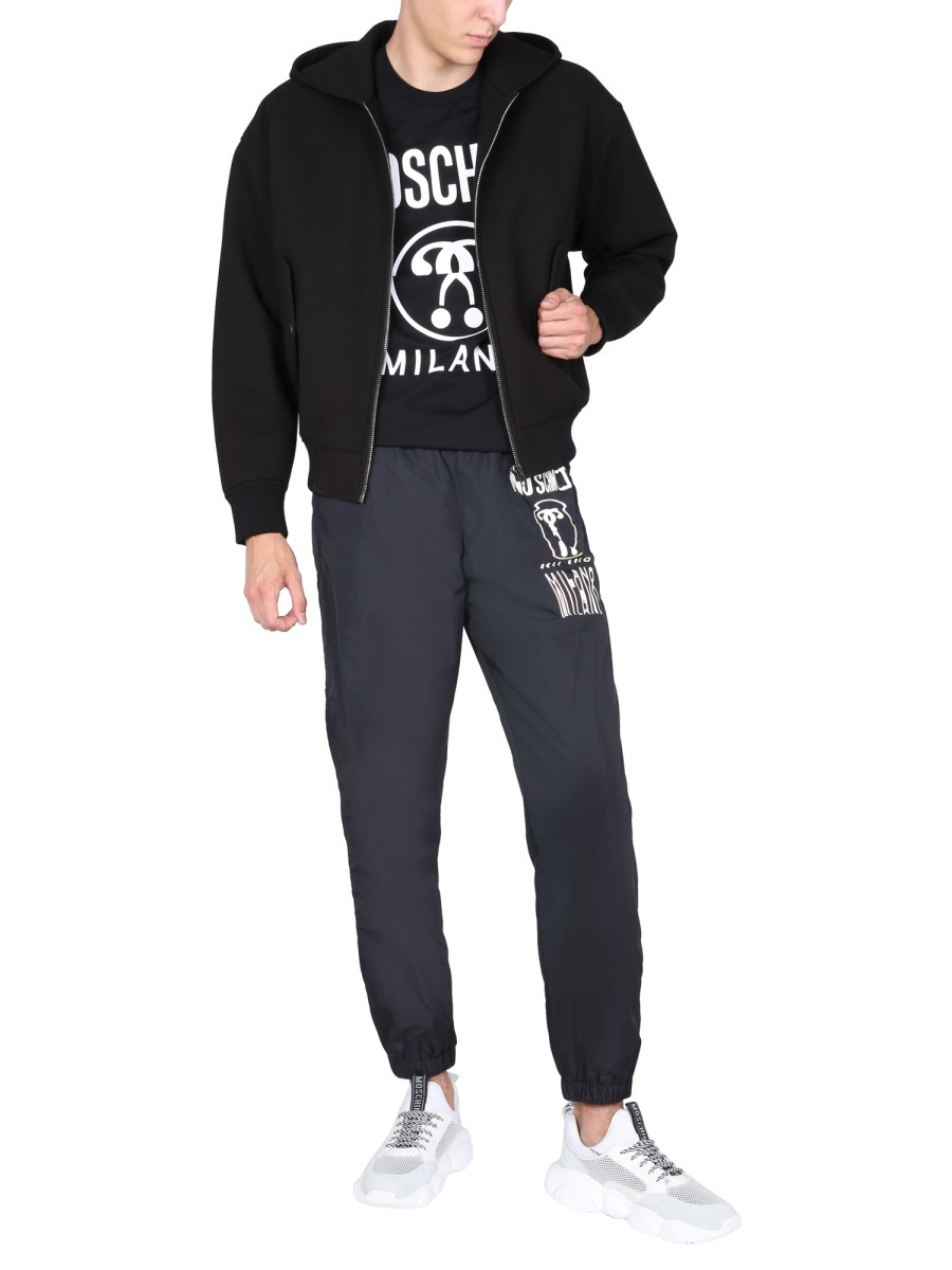 Moschino Men's Jacket With Logo In Black