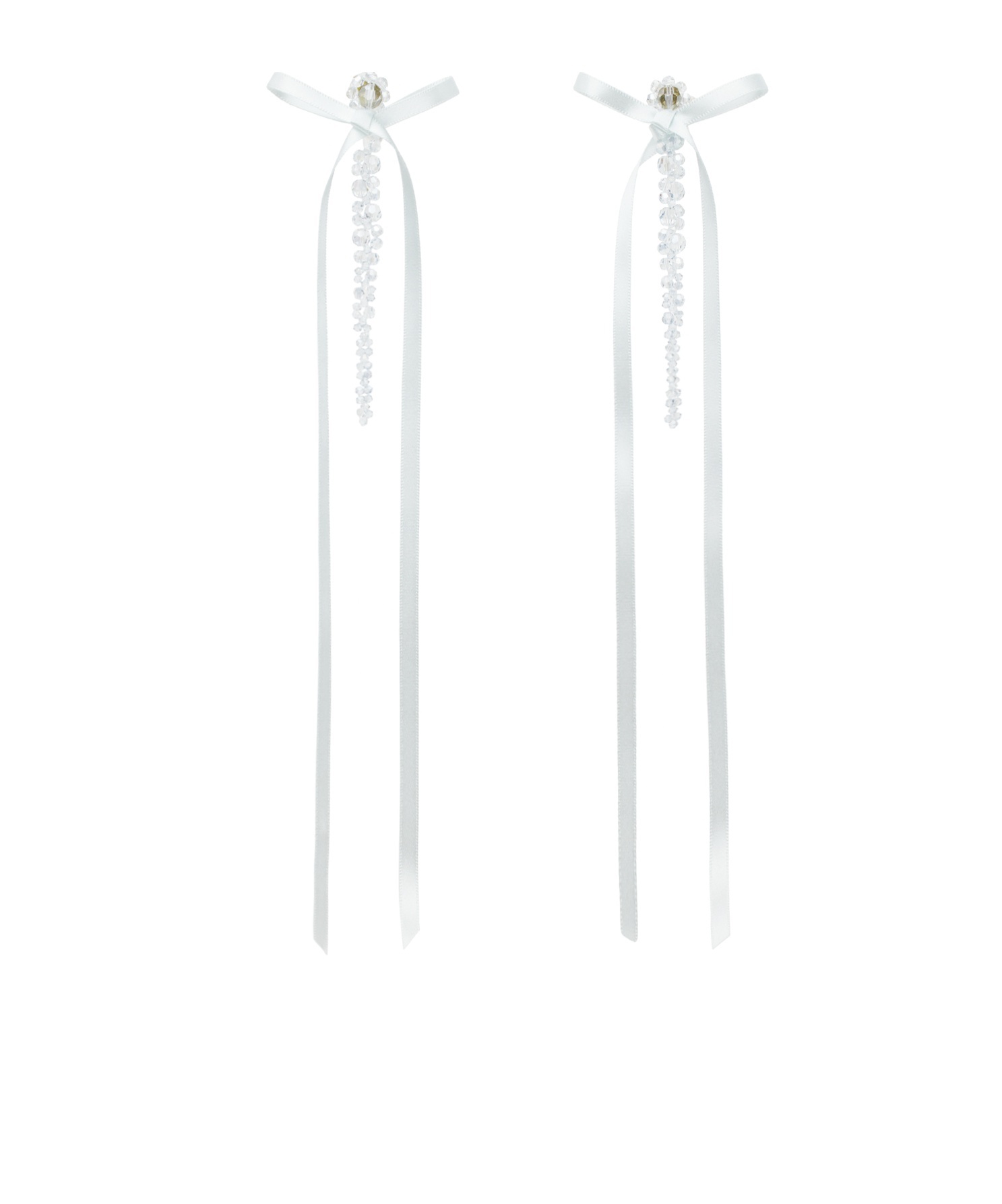 Simone Rocha Bow Ribbon Drip Earrings In White