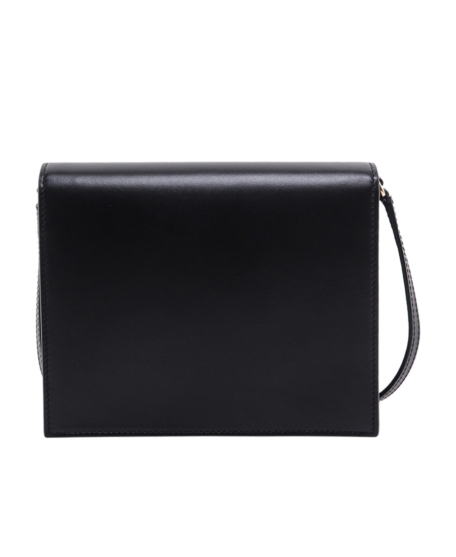 Dolce & Gabbana Leather Embossed-logo Crossbody In Black