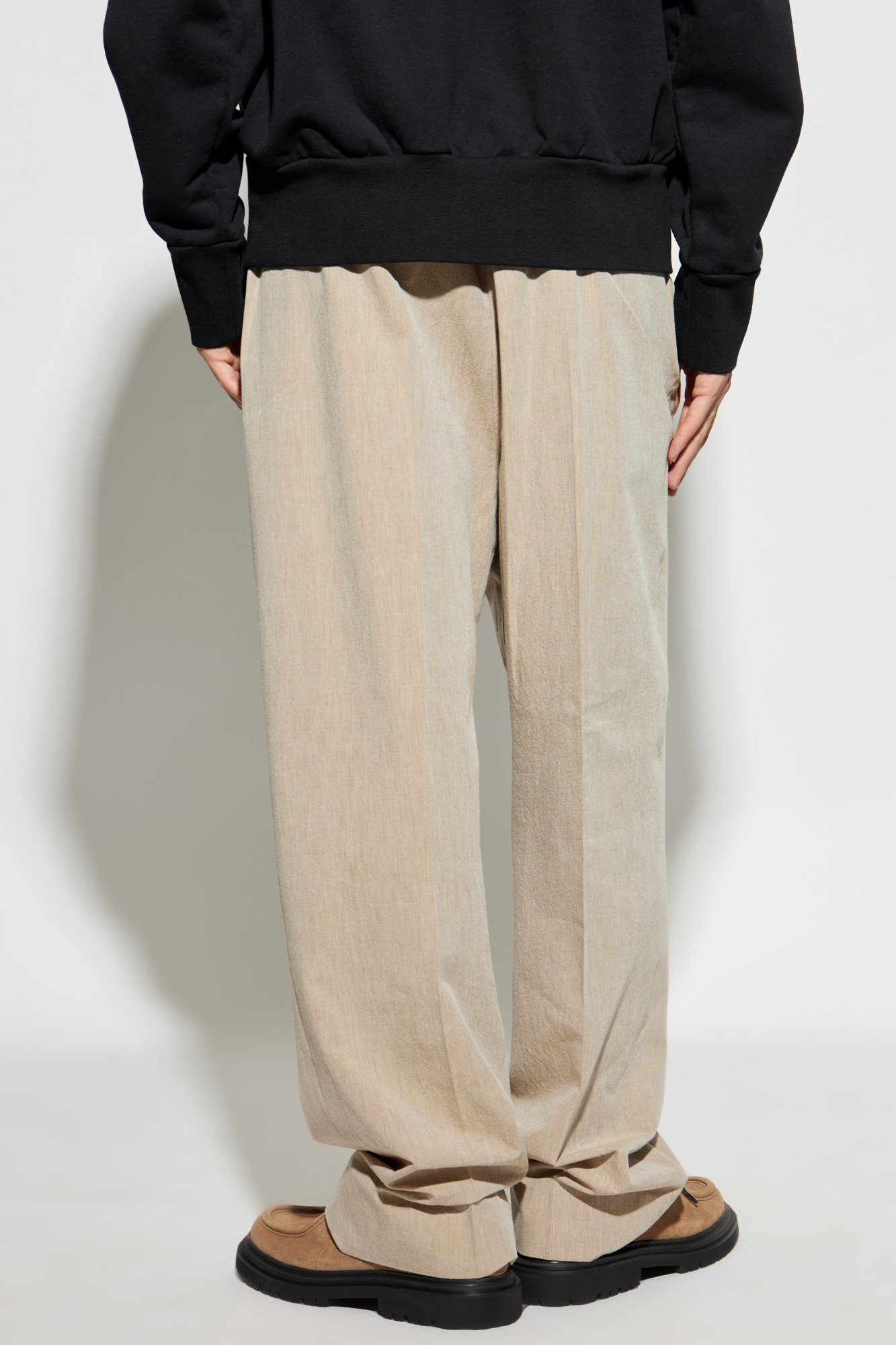 Fear Of God Pleat-detailed Drawstring Trousers In Neutral