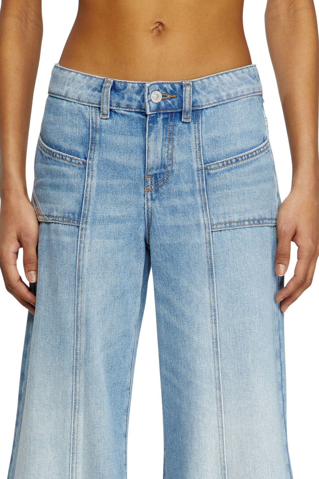 Diesel D-akii Mid-rise Flared Jeans In Blue