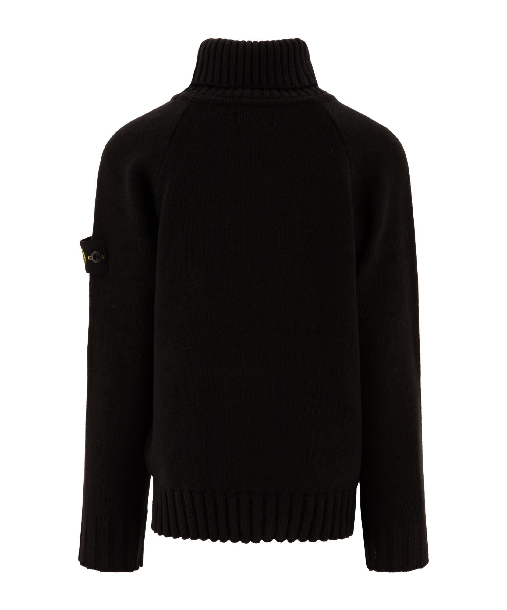 Stone Island Junior Compass Patch Turtleneck Jumper In Black