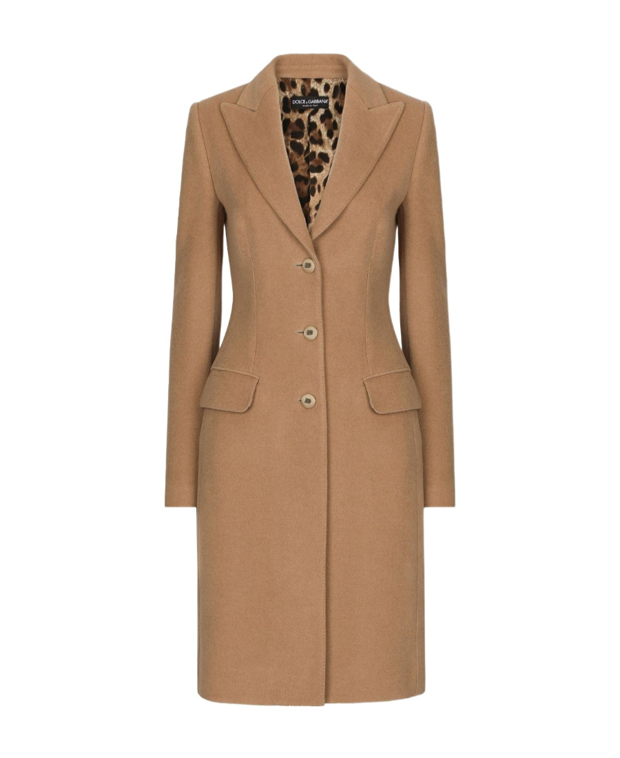 Dolce & Gabbana Single-breasted Camel Hair Coat In Brown