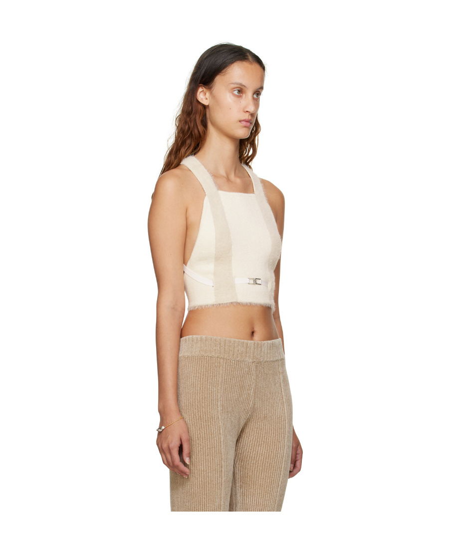 Jacquemus Cropped Knitted Tank Top In Nude