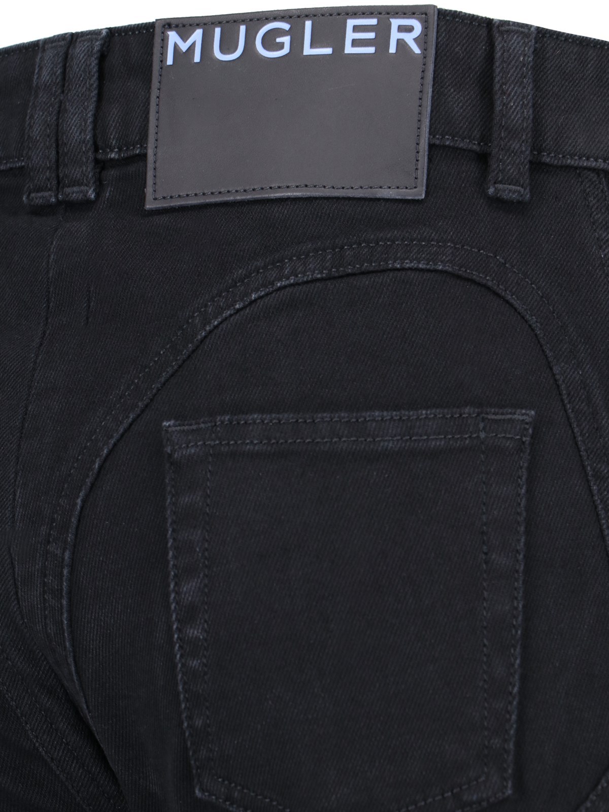 Mugler Seam-detailed Tapered Jeans In Black