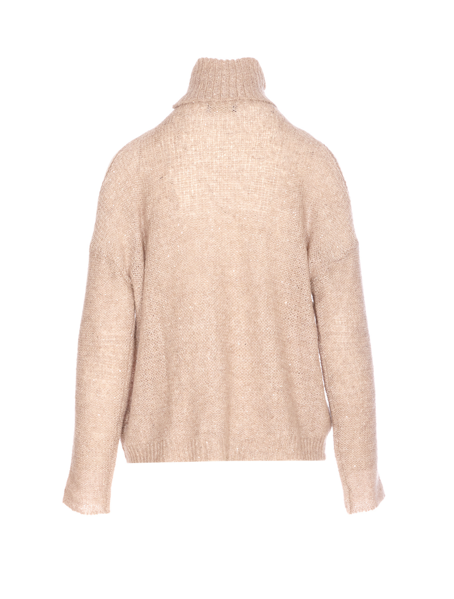 Roberto Collina High Neck Turtleneck Sweater Sequins In Neutral