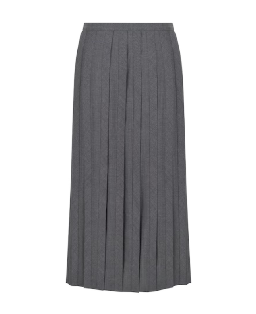 Shop Dior Single-sided Scottish Dress In Gray