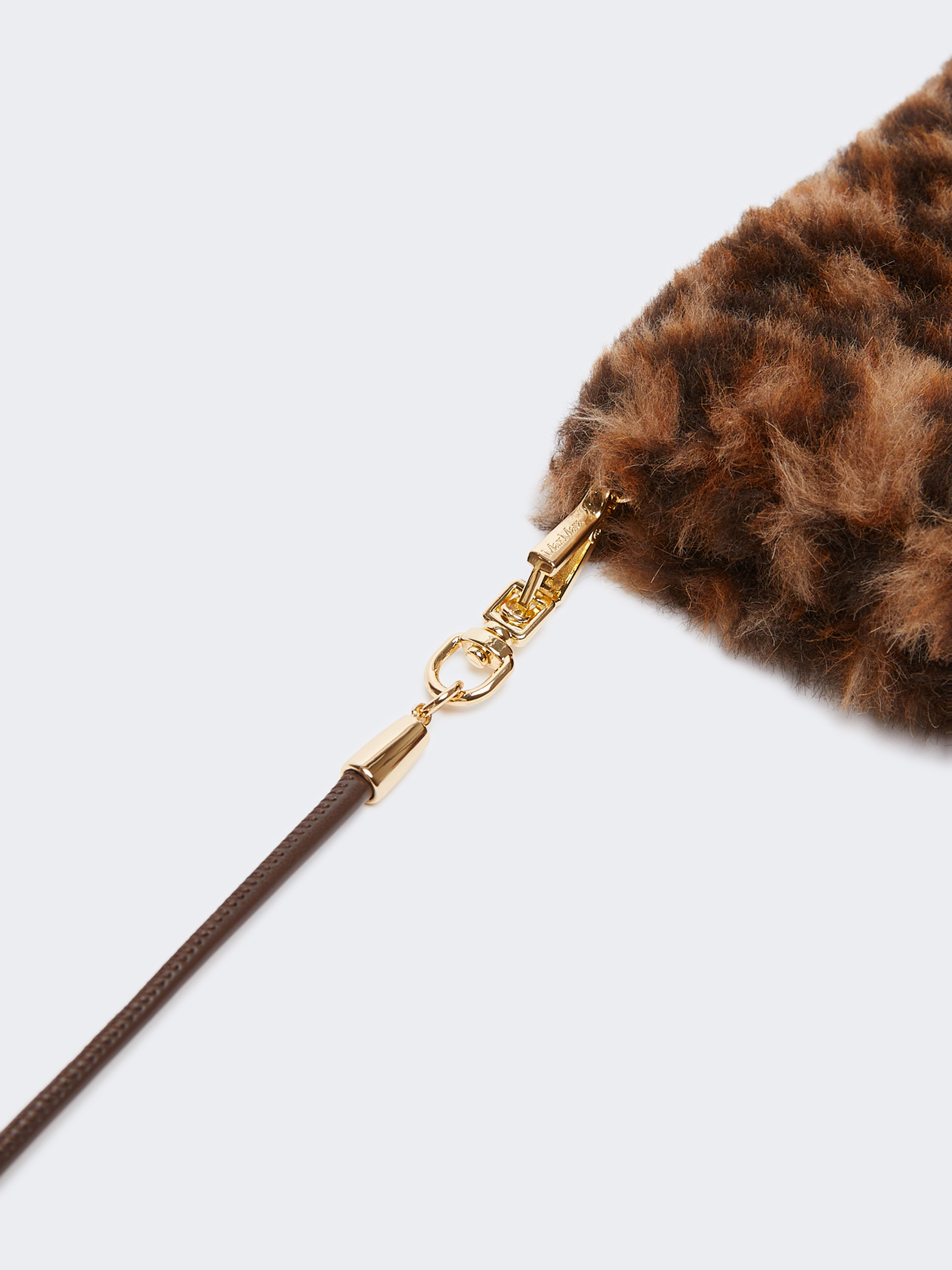 Max Mara Mittens In Jacquard-knit Alpaca And Wool Teddy Fabric In Brown