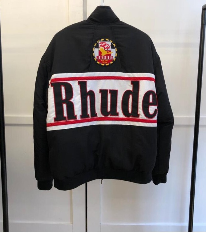 Rhude Logo Embroidered Casual Jacket In Black