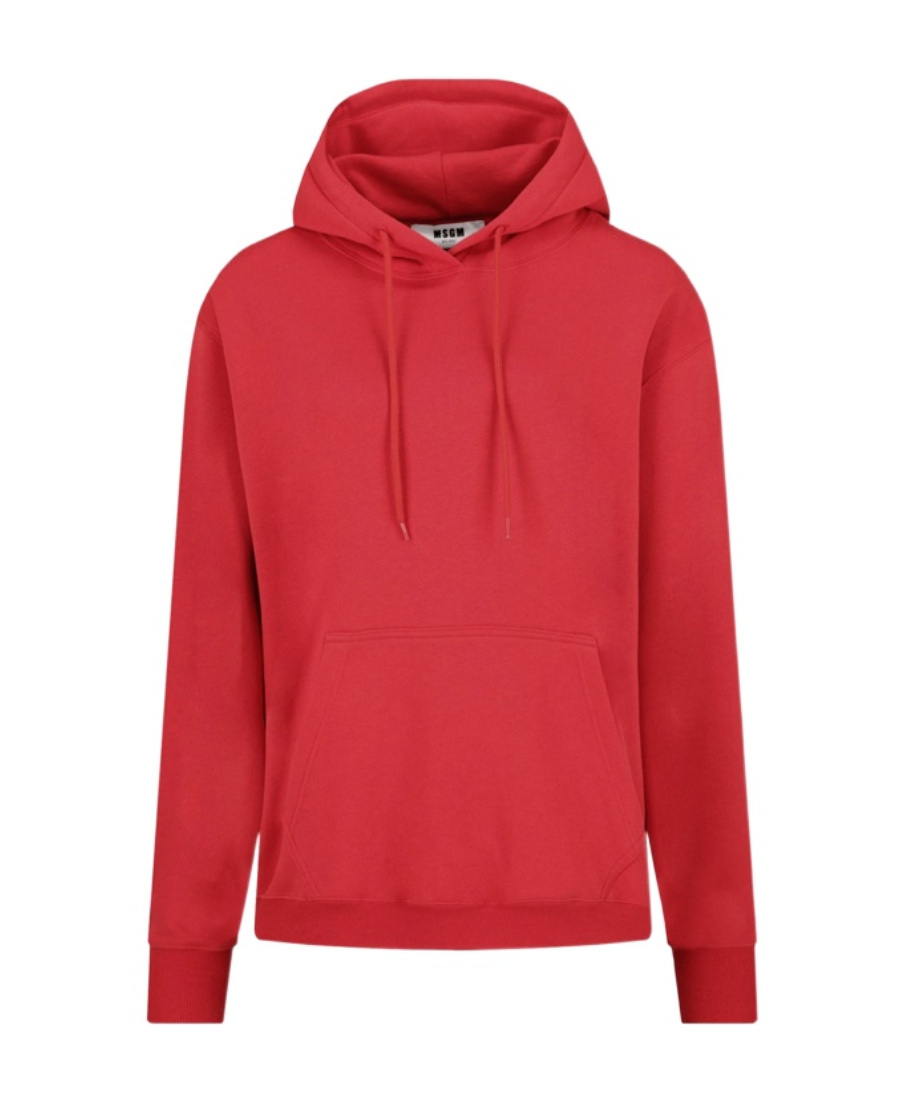 Msgm Logo-print Cotton Hoodie In Red