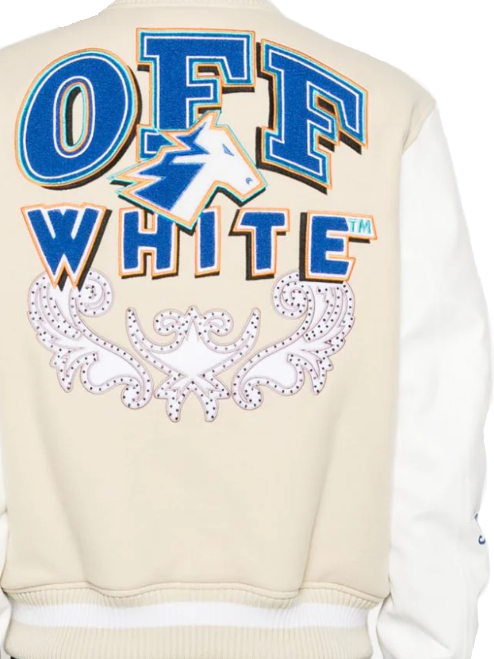 Off-white Off White Thunderbolt Varsity Bom In White