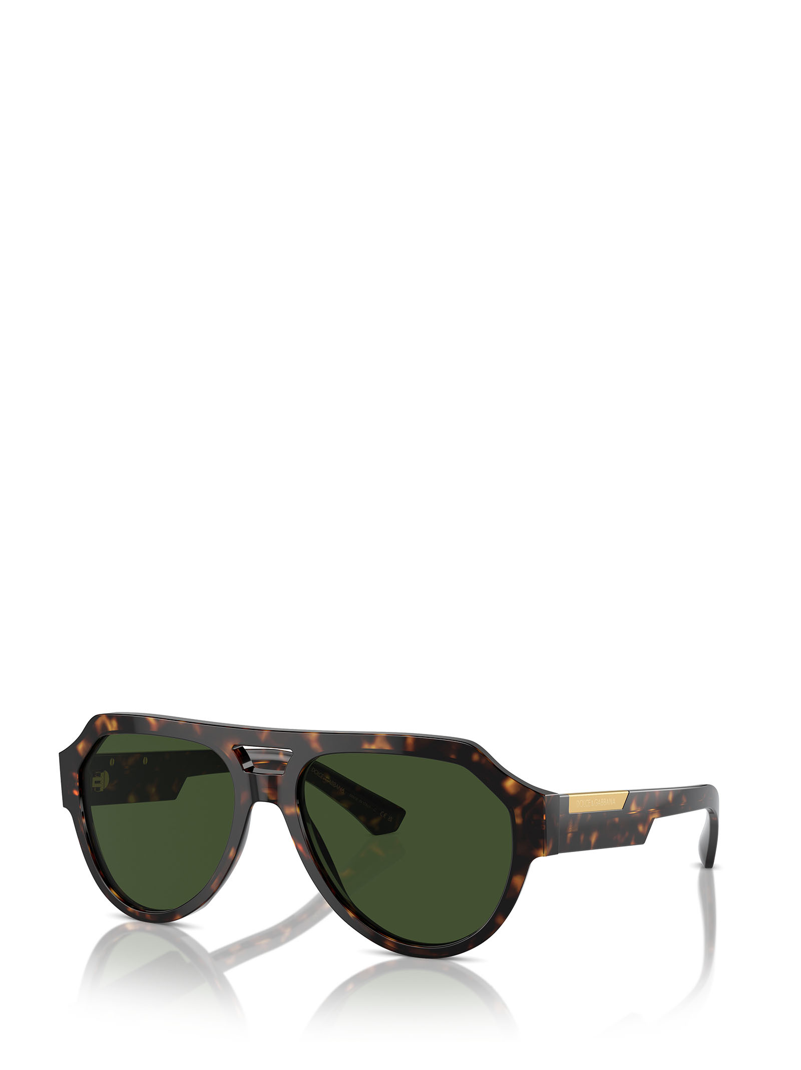 Dolce & Gabbana Logo-engraved Sunglasses In Green