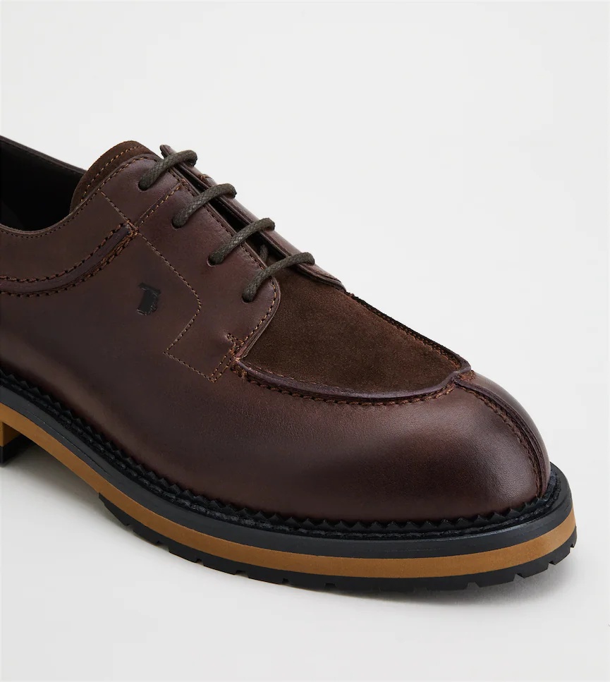 Tod's Leather Lace-up Oxford Shoes In Brown