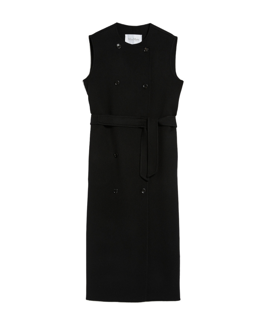 Max Mara Women Sleeveless Wool And Cashmere Coat In Black