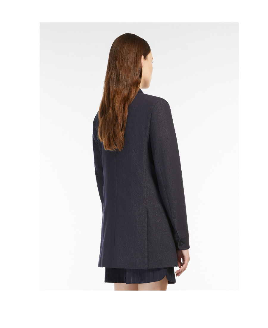 Max Mara Vertical Striped Suit Jacket In Blue