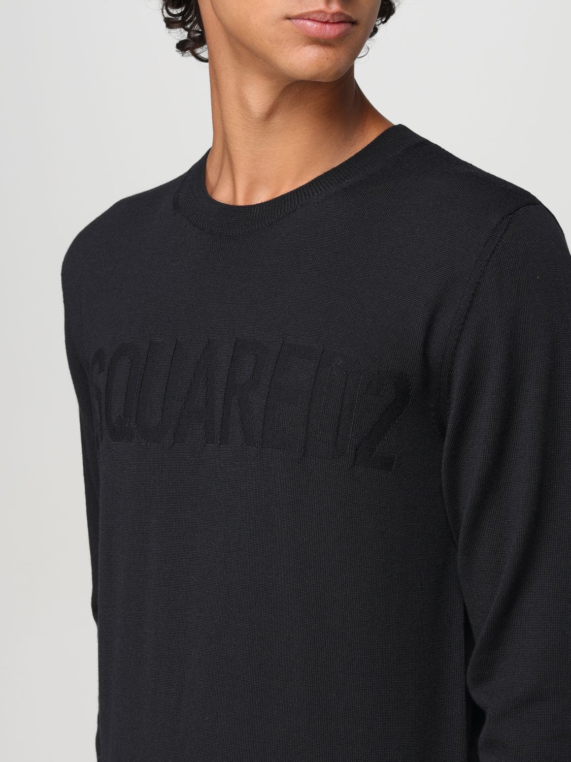 Dsquared2 Logo-print Crew-neck Jumper In Black