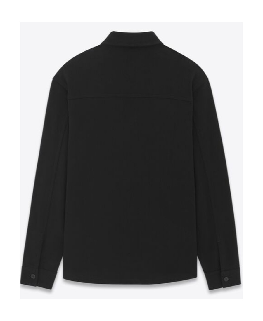 Saint Laurent Cotton Long-sleeve Shirt In Black