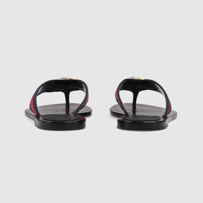 Gucci Gg Belt Web Sandals In Black