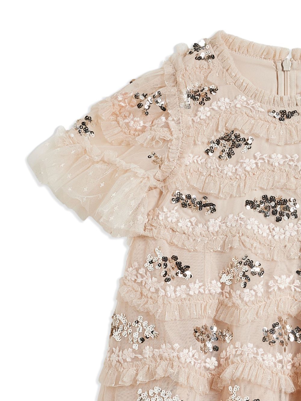 Needle & Thread Daisy Wave Dress In Nude
