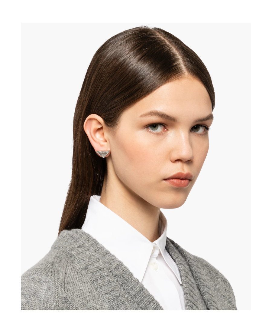PRADA CRYSTAL LOGO JEWELS ZIRCONIA EARRINGS