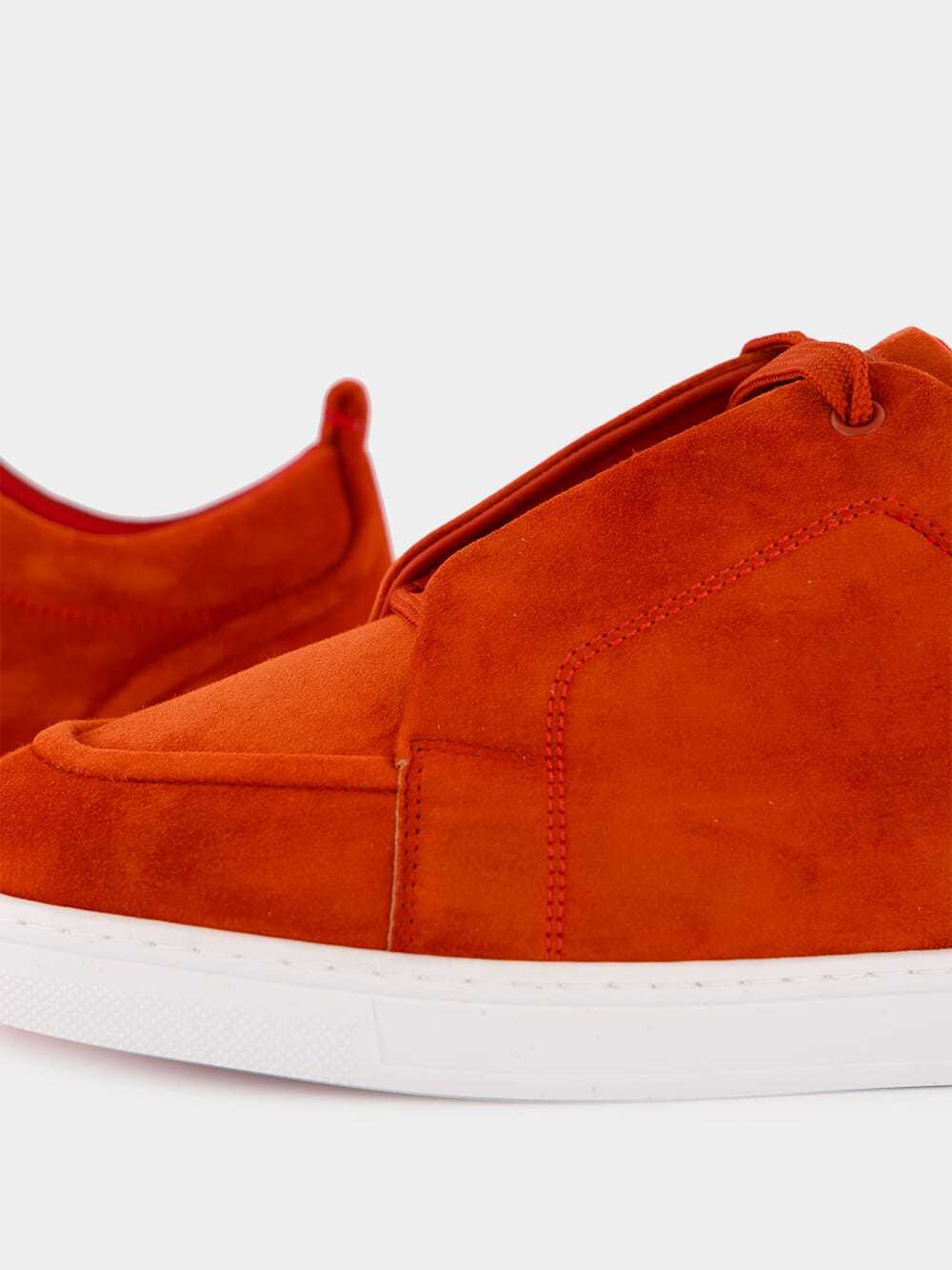 Christian Louboutin Lace-up Low-top Sneakers In Red
