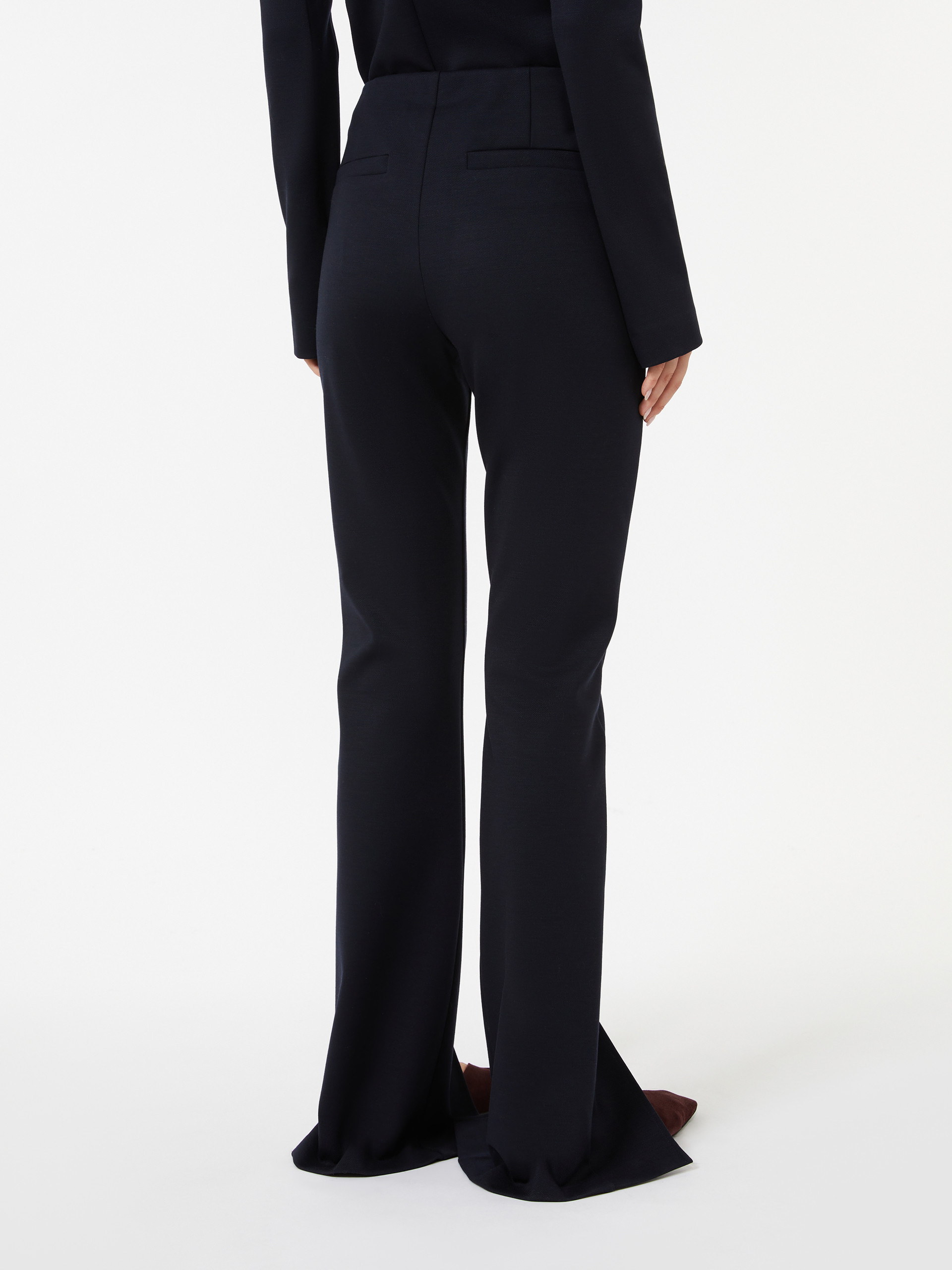 Max Mara Gabardine And Jersey Trousers In Multi