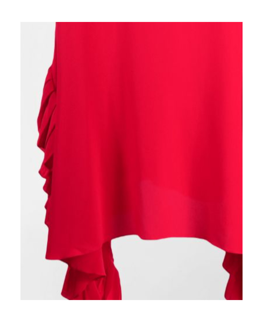 Stella Mccartney Silk Draped Ruffle Skirt In Red