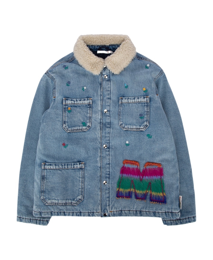 Marni Long-sleeved Denim Jacket In Blue