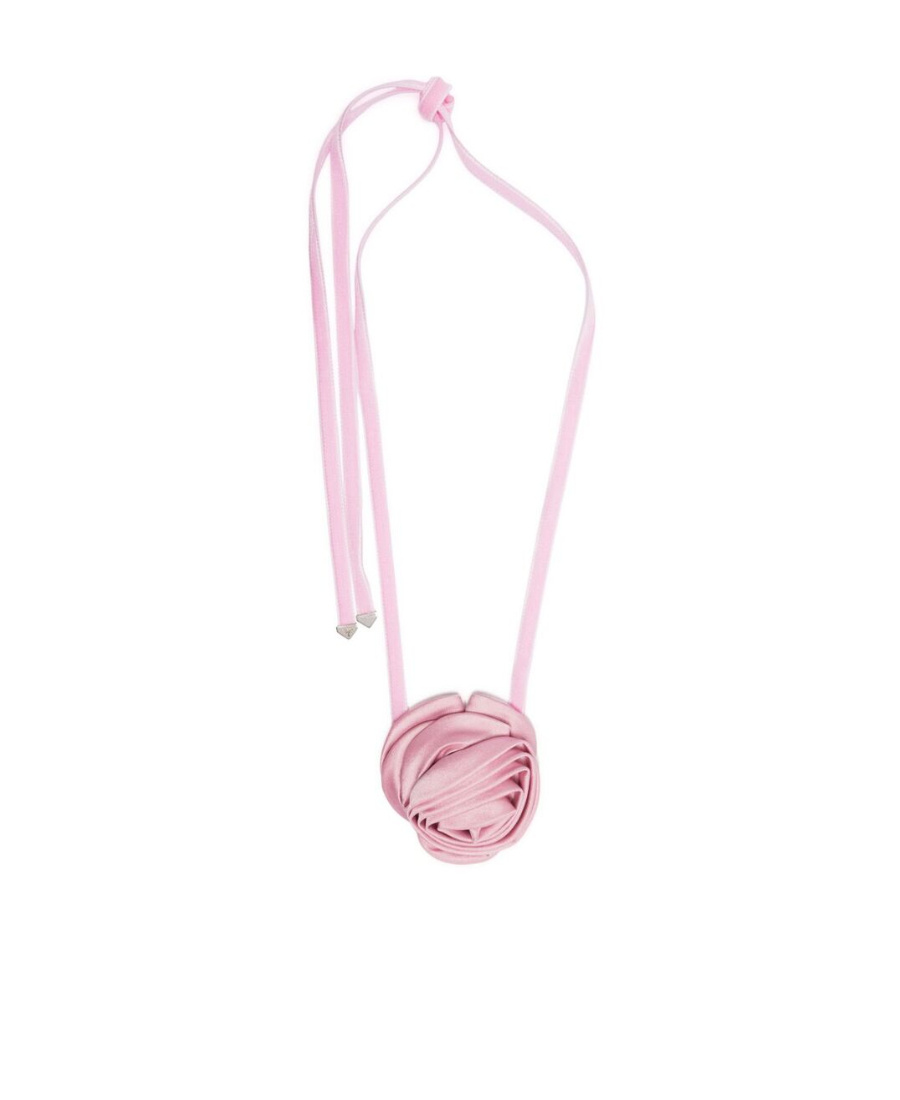 Prada Rose-appliqué Choker Necklace In Pink