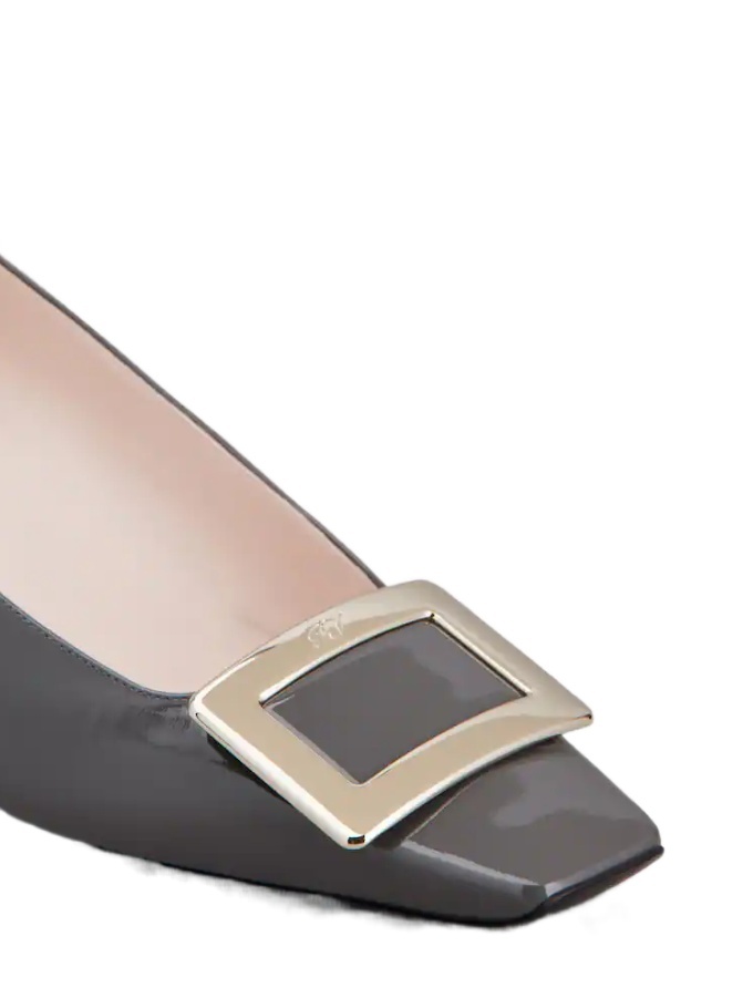 Roger Vivier Belle Vivier Patent Pumps With Metal Buckle In Black