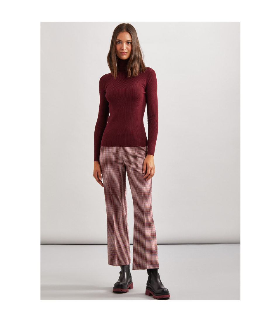 P.a.r.o.s.h Checkered Straight Tube Casual Pants In Pink