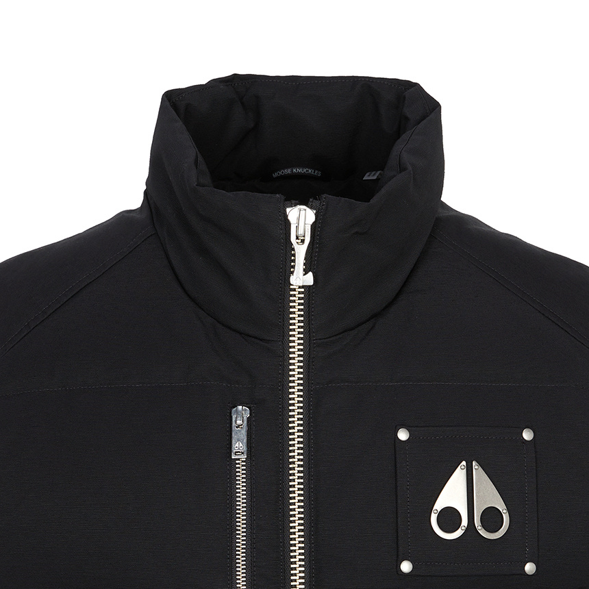 Moose Knuckles Zippered Down Vest In Black
