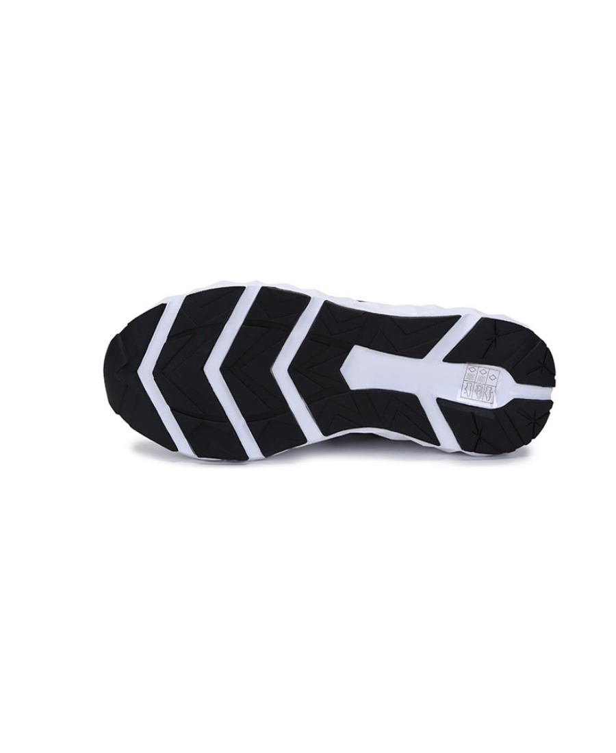 Ea7 Black And White Polyester Sneaker In White