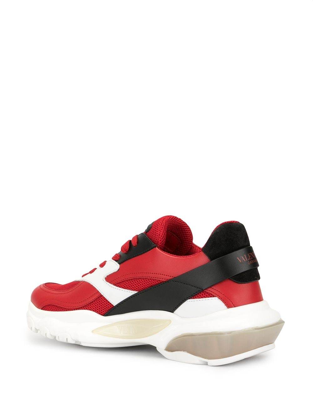 Valentino Mesh Panelled Sneakers In White