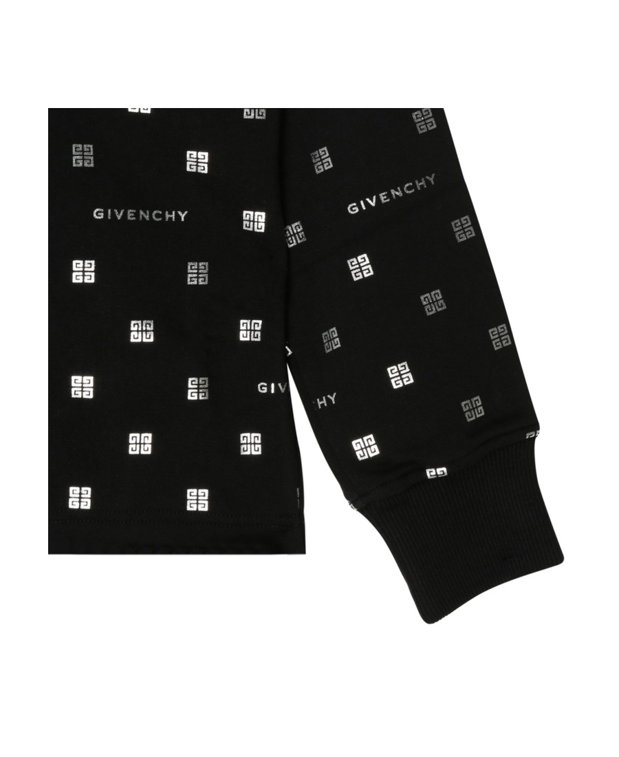 Givenchy Girl's Cropped 4g Logo-print Hoodie In Black