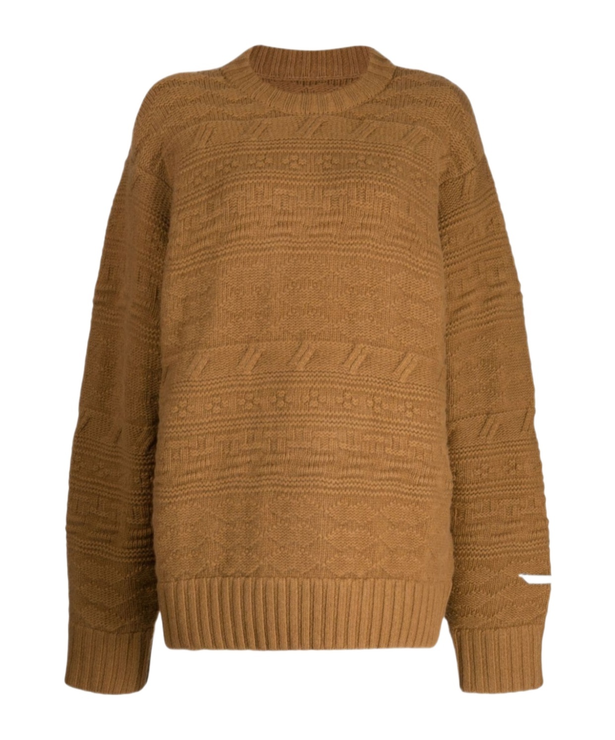 Ader Error Coarse Twisted Knitted Round Neck Sweater In Brown